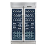 FORNO Abruzzo 48-Inch Dual Zones Wine Cellar, 102 Bottles, 24 cu. ft., Green Acrylic Holders & Black Shelves - BonPrix Électroménagers