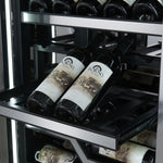 FORNO Abruzzo 48-Inch Dual Zone Wine Cellar, 102 Bottles, 24 cu. ft., Clear Acrylic Holders & Stainless Trim Shelves - BonPrix Électroménagers