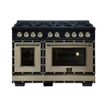 Ambassador 48" Gas Range in Black, 8 Sealed Burnes, 94 000 BTU Cooktop Output, 6.7 Cu.Ft. Double Oven, Telescopic Racks - BonPrix Électroménagers