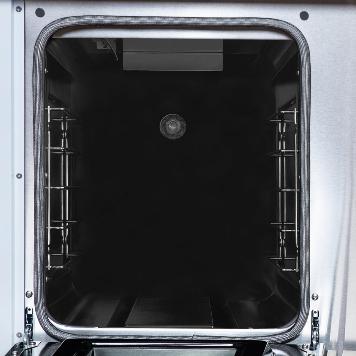 Ambassador 48" Gas Range in White, 8 Sealed Burnes, 94 000 BTU Cooktop Output, 6.7 Cu.Ft. Double Oven, Telescopic Racks - BonPrix Électroménagers