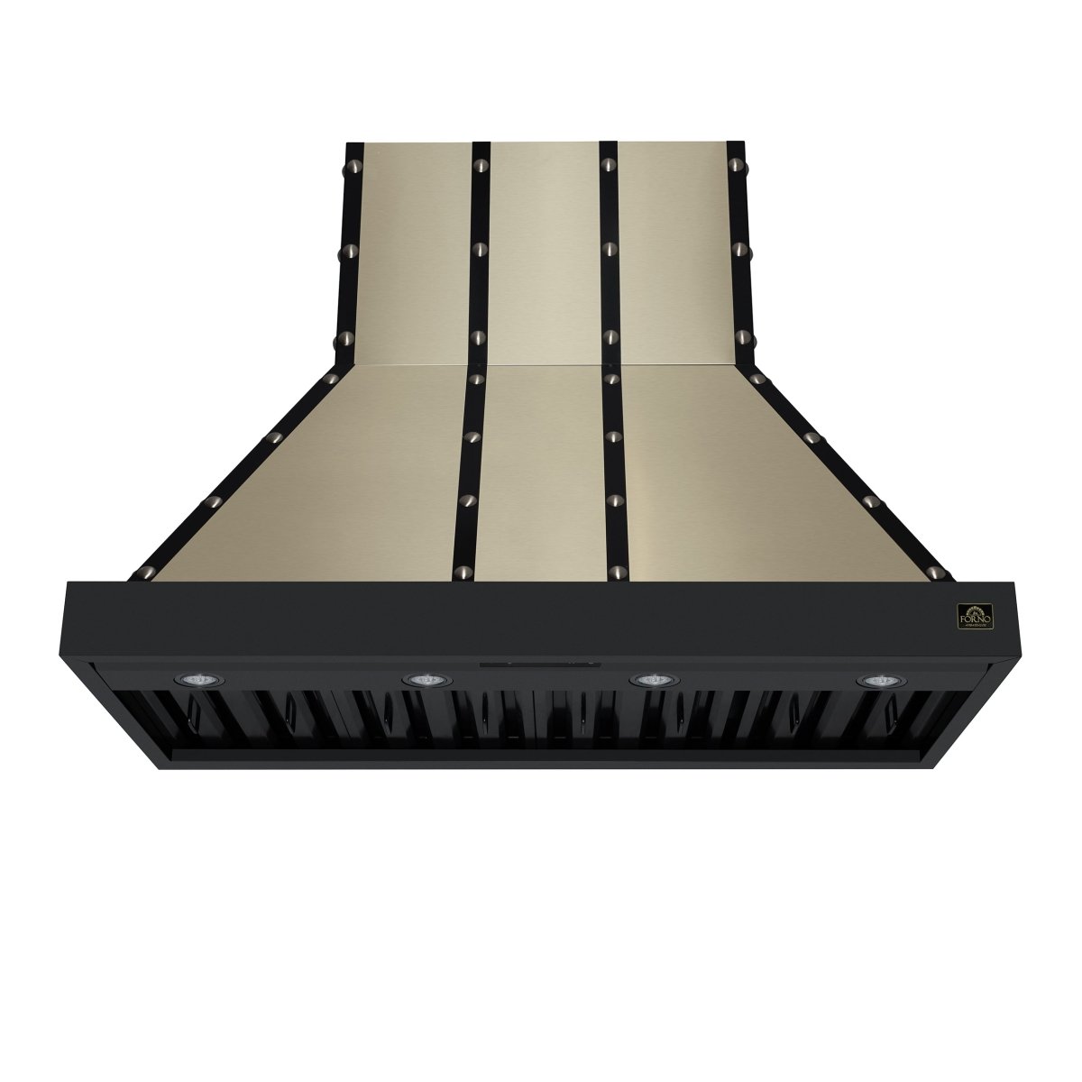 Ambassador 48" Range Hood in Black with 304 CFM, 3 speeds, Dishwasher safe Baffle filters, LED Lights and Remote Control - BonPrix Électroménagers