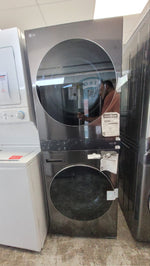 WKEX300HBA - LAVEUSE SÉCHEUSE SUPERPOSÉES - LG - Laveuse/sécheuse superposées - Électrique - Acier inoxydable noir - Boîte Ouverte
