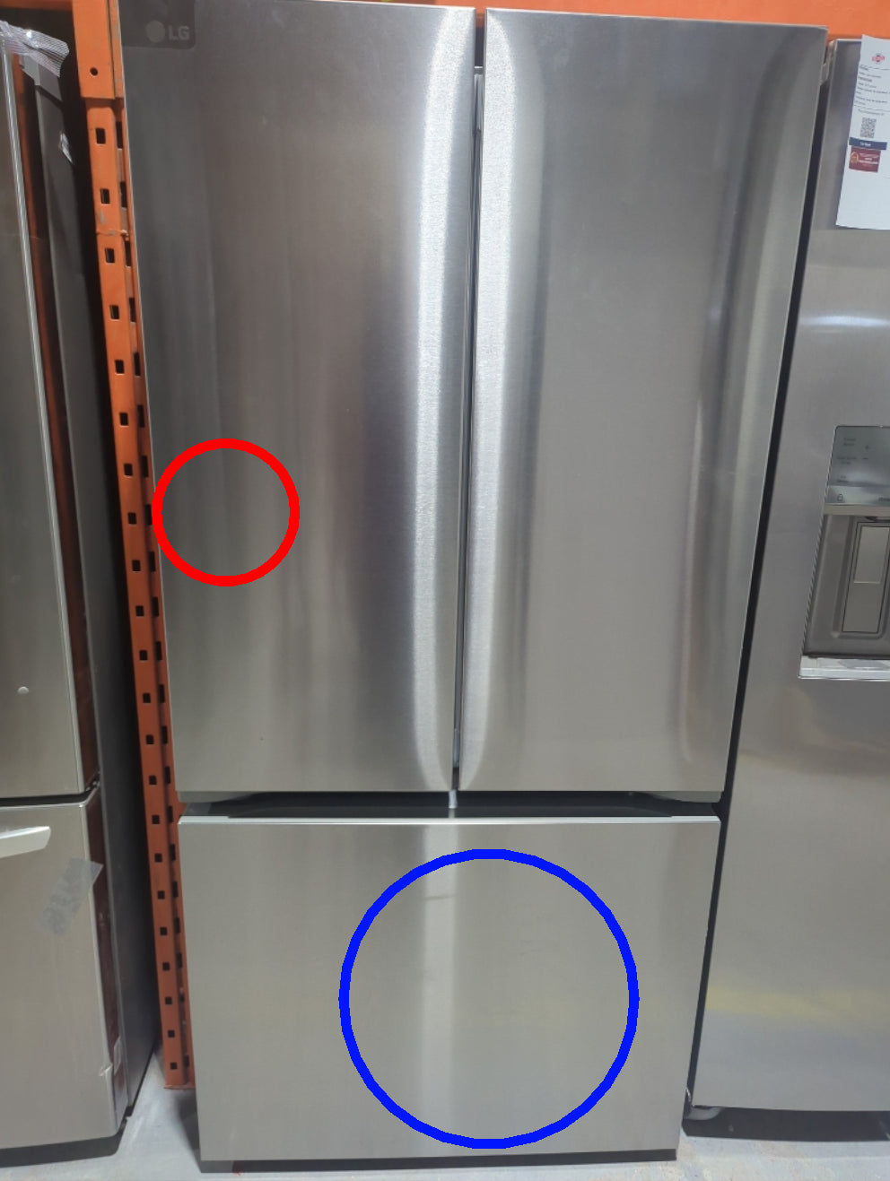 LF25S6200S - REFRIGERATORS - LG - French 3-Door - Stainless Steel - Open Box - BonPrix Électroménagers