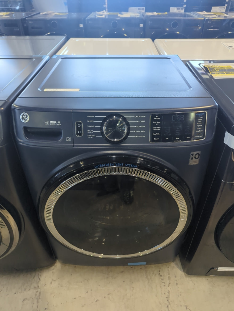 GFW550SPRRS - WASHERS - GE - Front Loading - Sapphire Blue - Open Box - BonPrix Électroménagers