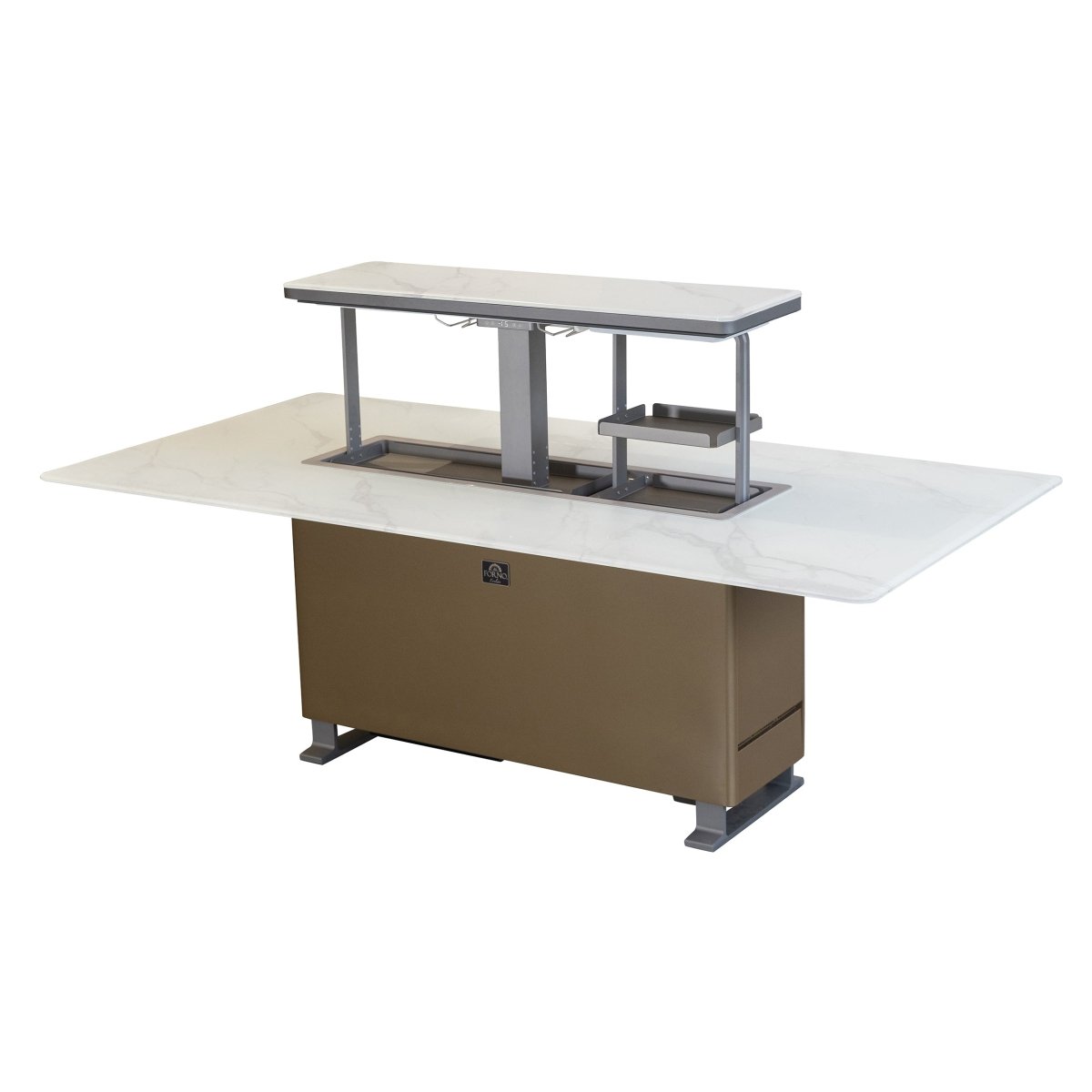 Cinetico Smart Dining Table in White, 5.3 cu.ft fridge and freezer with Bluetooth control - BonPrix Électroménagers