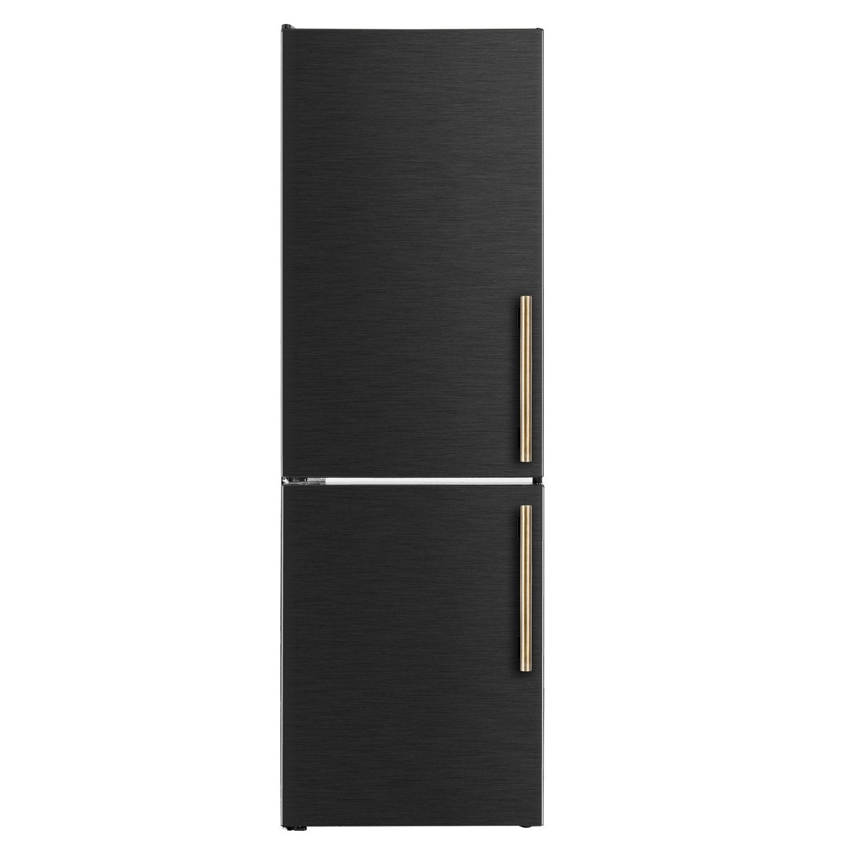 Custodia 24" Bottom Freezer, 10.3 cf., Left Swing, Ice Maker, Total No frost, Black, Antique Brass handles - BonPrix Électroménagers