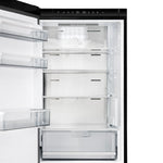Custodia 24" Bottom Freezer, 10.3 cf., Left Swing, Ice Maker, Total No frost, Black, Antique Brass handles - BonPrix Électroménagers