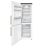 Custodia 24" Bottom Freezer, 10.3 cf., Left Swing, Ice Maker, Total No frost, White, Antique Brass handles - BonPrix Électroménagers