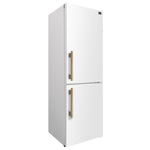 Custodia 24" Bottom Freezer, 10.3 cf., Right Swing, Total No frost, White, Antique Brass handles - BonPrix Électroménagers