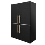 Custodia 48" Bottom Freezer combo, 20.6 cf., Ice Maker, Total No frost, Black, Antique Brass handles - BonPrix Électroménagers