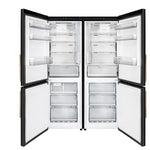 Custodia 48" Bottom Freezer combo, 20.6 cf., Ice Maker, Total No frost, Black, Antique Brass handles - BonPrix Électroménagers