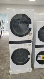 WKE100HWA - LAUNDRY CENTERS - LG - Stacked Washer/Dryer - Electric - White - Open Box - BonPrix Électroménagers