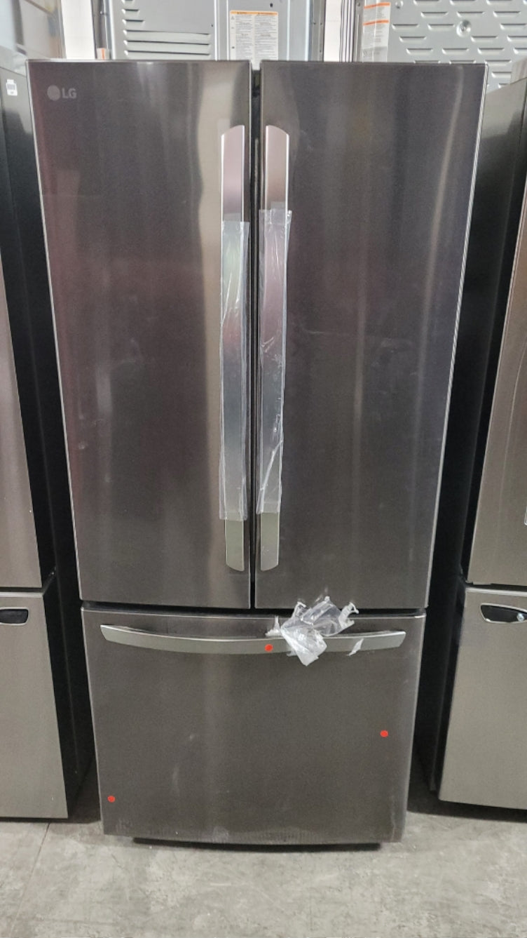 LRFNS2200D - REFRIGERATORS - LG - French 3-Door - Black Stainless - Open Box - BonPrix Électroménagers