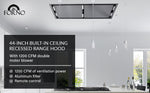 FORNO Arezzo 44-Inch Recessed Ceiling Range Hood, Dual Motors, 1200 CFM, Hybrid Filters, Remote Control - BonPrix Électroménagers