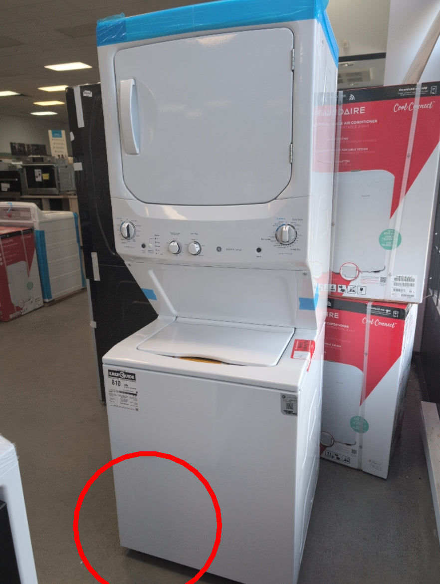 GUD27ESMMWW - LAUNDRY CENTERS - GE - Stacked Washer/Dryer - Electric - White - Open Box - BonPrix Électroménagers