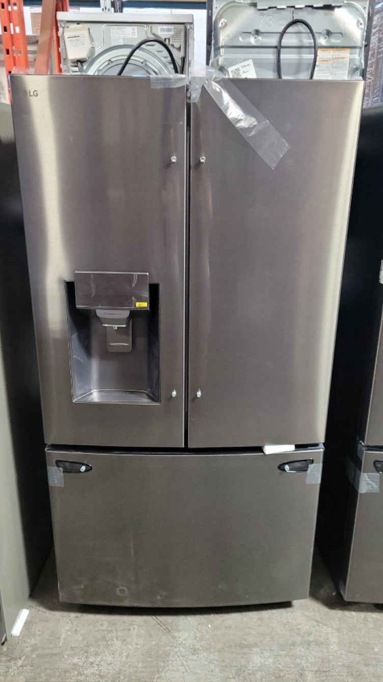 LRFS28XBD - REFRIGERATORS - LG - French 3-Door - Black Stainless - Open Box