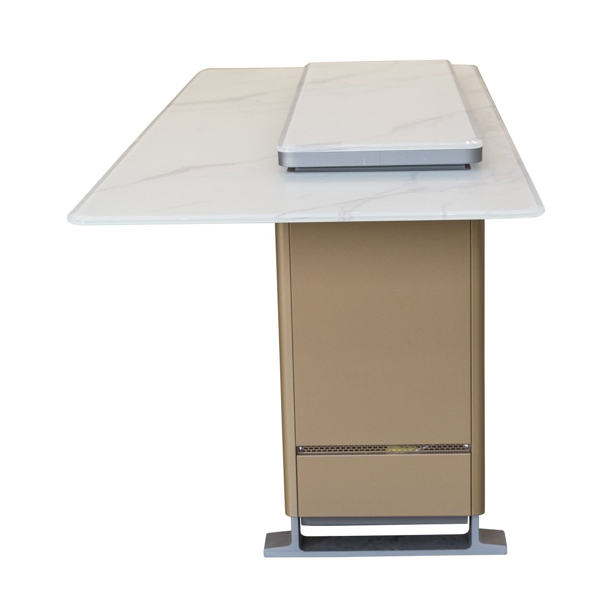 Elevato Smart Bar Table in White, 5.3 cu.ft fridge and freezer with Bluetooth control - BonPrix Électroménagers