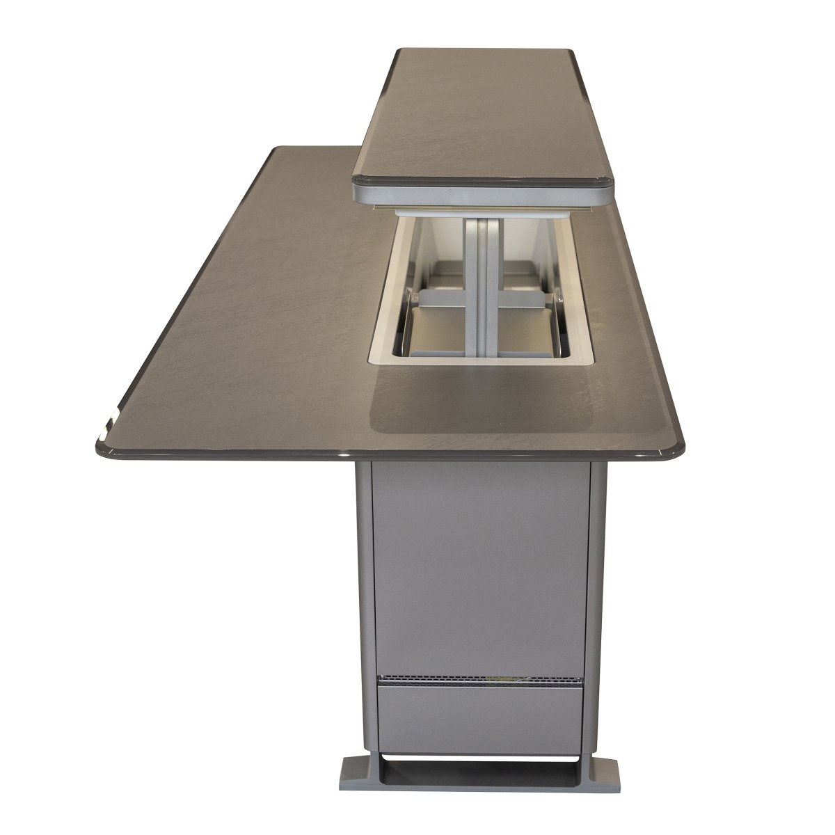 Elevato Smart Bar Table, Sandstone Black, 5.3 cu.ft fridge and freezer with Bluetooth control - BonPrix Électroménagers