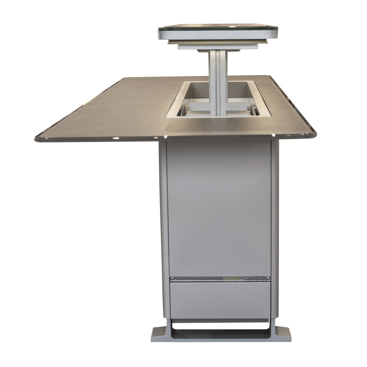 Elevato Smart Bar Table, Sandstone Black, 5.3 cu.ft fridge and freezer with Bluetooth control - BonPrix Électroménagers