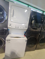 GUV27ESMWWW - LAUNDRY CENTERS - GE - Stacked Washer/Dryer - Electric - White - Open Box - BonPrix Électroménagers