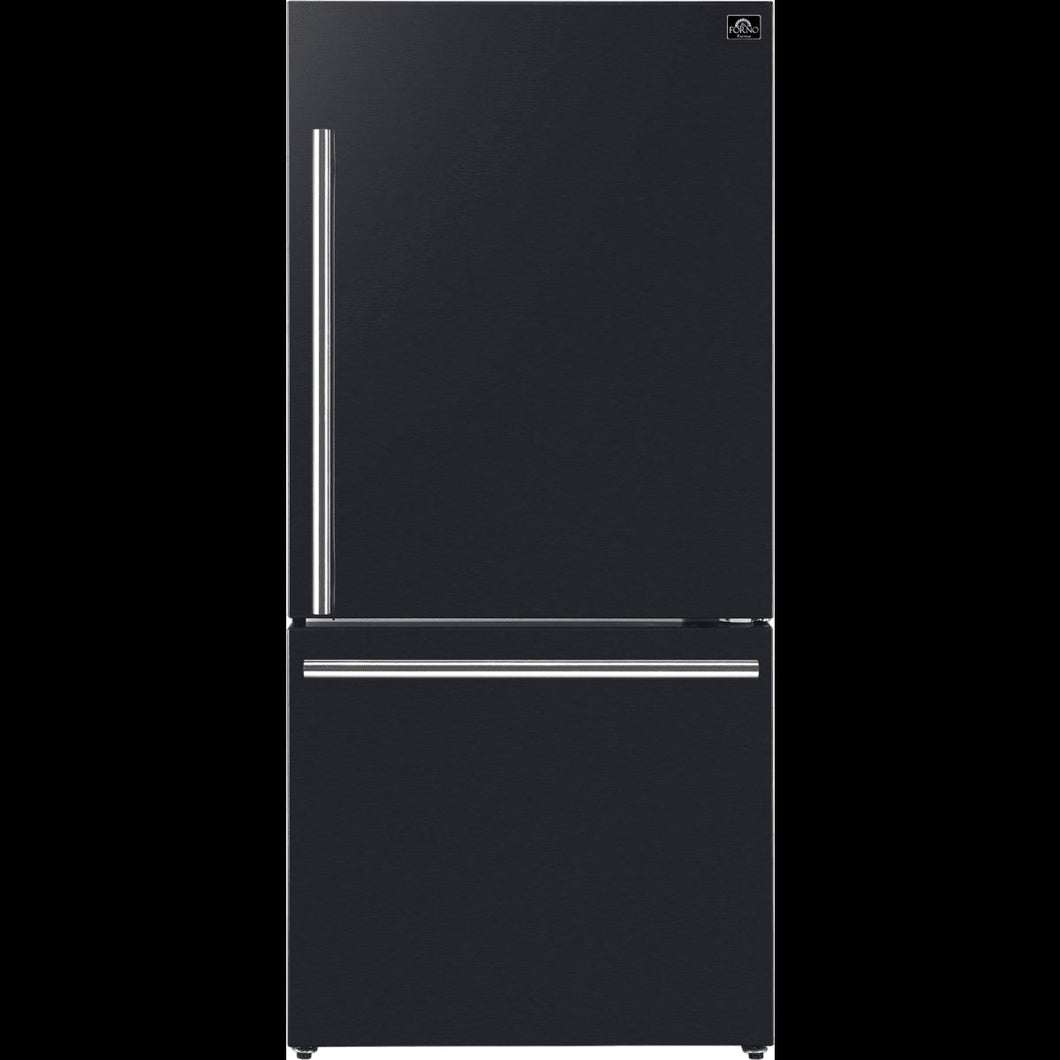 FFFFD1785 - 31BK - REFRIGERATORS - Forno - Bottom Freezer - Black Stainless - Open Box - BonPrix Électroménagers