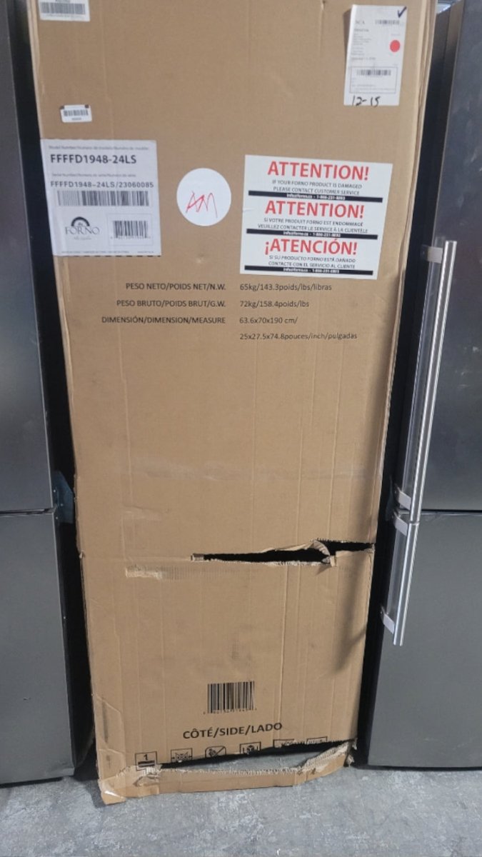 FFFFD1948 - 24LS - REFRIGERATORS - Forno - Bottom Mount - Stainless Steel - Open Box - BonPrix Électroménagers