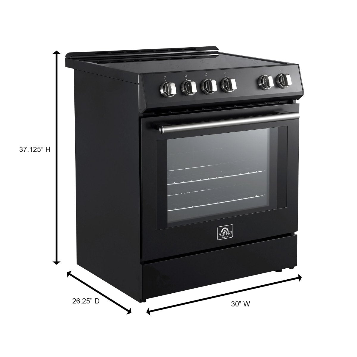 FORNO 2-Piece Black Kitchen Bundle - 30" Induction Range and 31" Bottom Freezer Refrigerator - BonPrix Électroménagers
