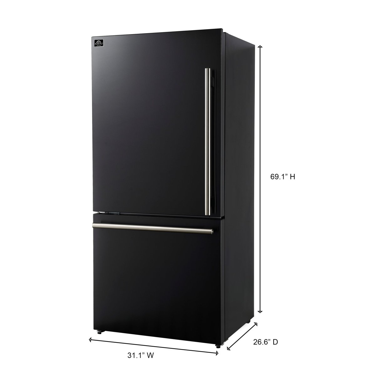 FORNO 2-Piece Black Kitchen Bundle - 30" Induction Range and 31" Bottom Freezer Refrigerator - BonPrix Électroménagers