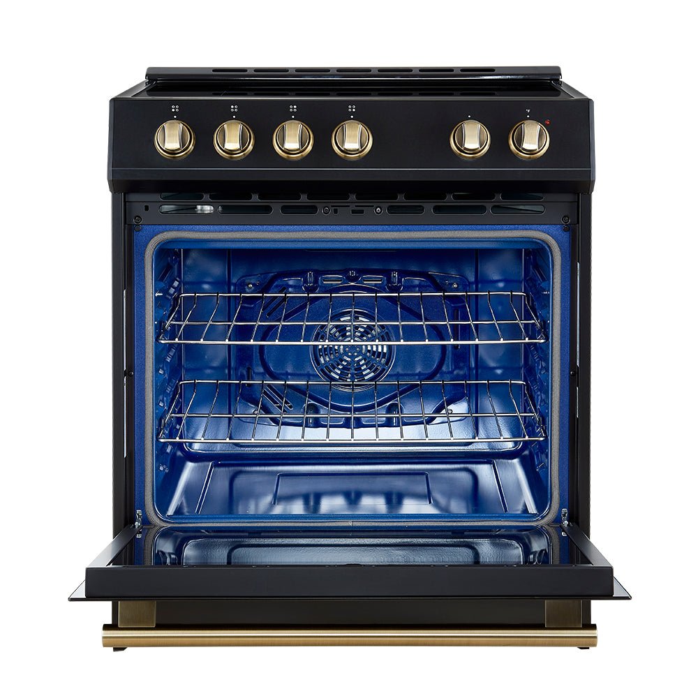 FORNO 2-Piece Black Kitchen Bundle - 30" Induction Range and 31" Bottom Freezer Refrigerator - BonPrix Électroménagers
