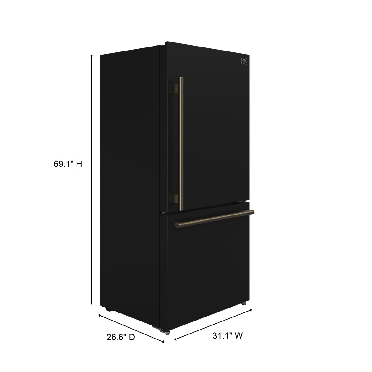 FORNO 2-Piece Black Kitchen Bundle - 30" Induction Range and 31" Bottom Freezer Refrigerator - BonPrix Électroménagers
