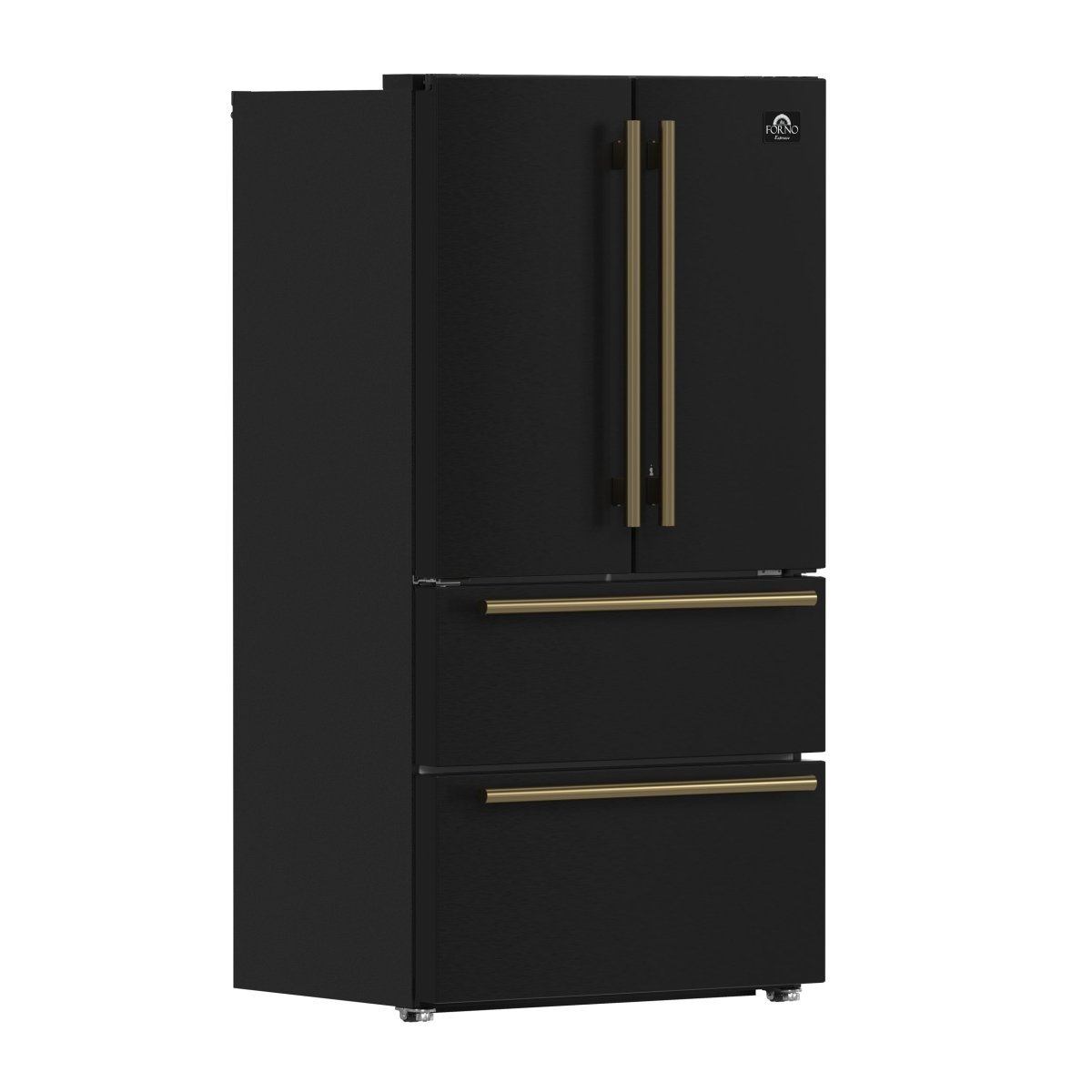 FORNO 2-Piece Black Kitchen Bundle - 30" Induction Range and 36" Bottom Freezer Refrigerator - BonPrix Électroménagers