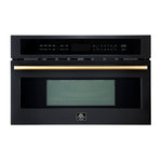 FORNO 2-Piece Kitchen Bundle - 30" Black Single Wall Oven (1333-30), 30" Black Microwave (3093-30) - BonPrix Électroménagers