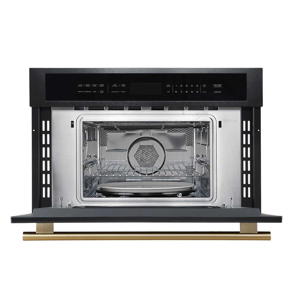 FORNO 2-Piece Kitchen Bundle - 30" Black Single Wall Oven (1333-30), 30" Black Microwave (3093-30) - BonPrix Électroménagers