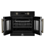 FORNO 2-Piece Kitchen Bundle - 30" Black Single Wall Oven (1333-30), 30" Black Microwave (3093-30) - BonPrix Électroménagers