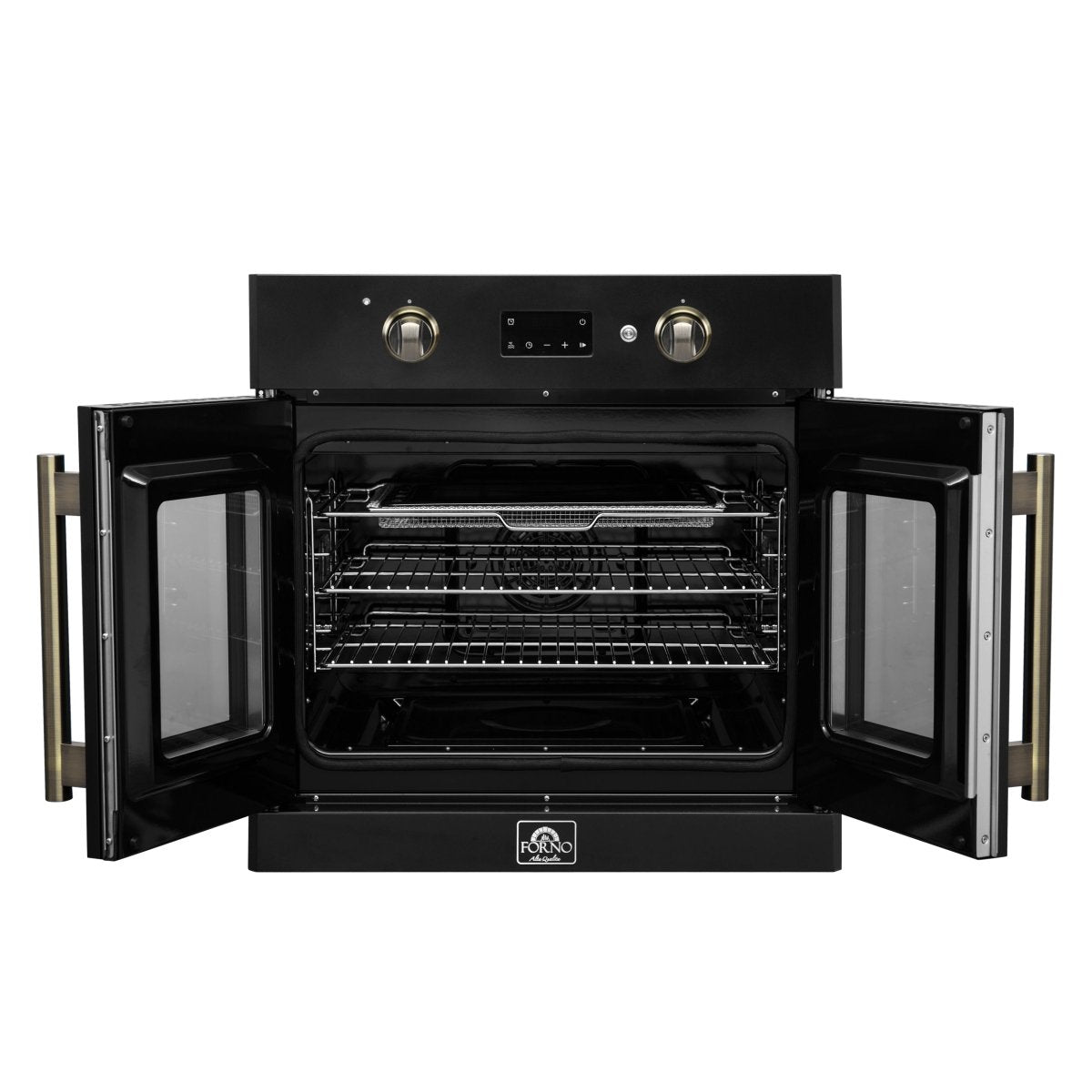 FORNO 2-Piece Kitchen Bundle - 30" Black Single Wall Oven (1333-30), 30" Black Microwave (3093-30) - BonPrix Électroménagers