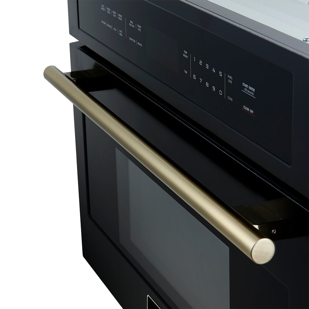 FORNO 2-Piece Kitchen Bundle - 30" Black Single Wall Oven (1333-30), 30" Black Microwave (3093-30) - BonPrix Électroménagers