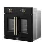 FORNO 2-Piece Kitchen Bundle - 30" Black Single Wall Oven (1333-30), 30" Black Microwave (3093-30) - BonPrix Électroménagers