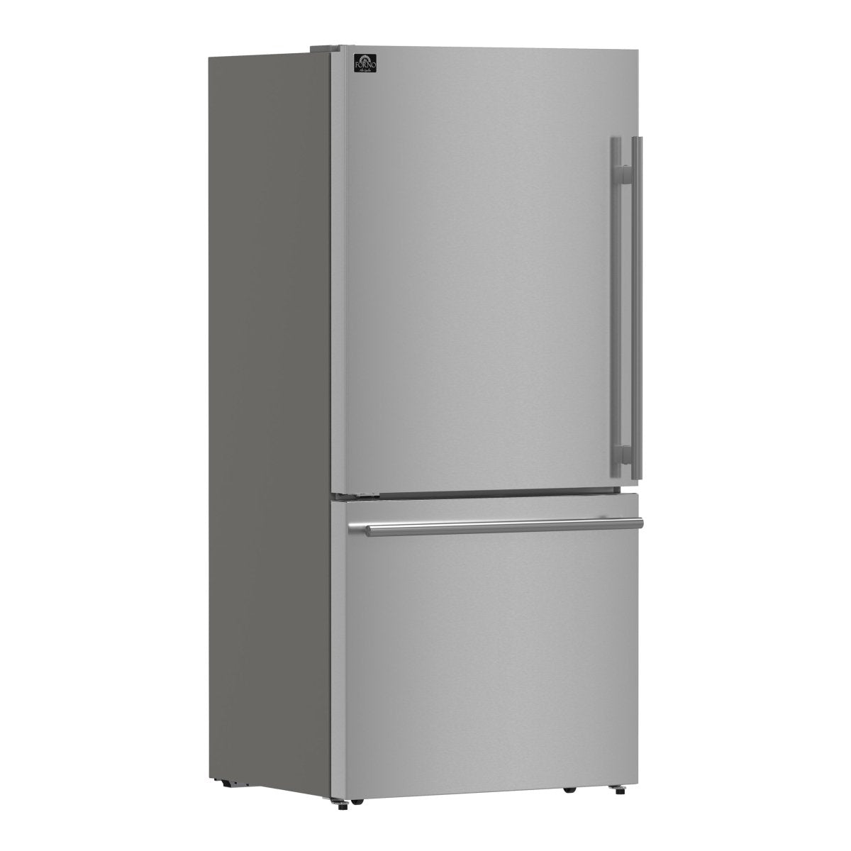 Forno Milano Espresso 31-Inch Stainless Steel Bottom Freezer Refrigerator, 17.2 cu.ft., Built-In Ice Maker, ENERGY STAR - BonPrix Électroménagers