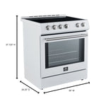 FORNO 2-Piece White Kitchen Bundle - 30" Induction Range and 31" Bottom Freezer Refrigerator - BonPrix Électroménagers