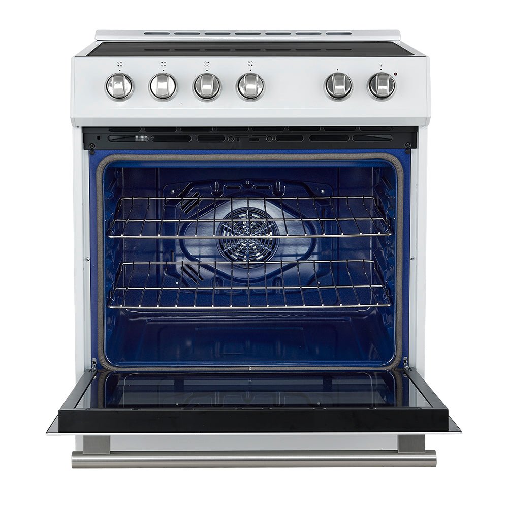 FORNO 2-Piece White Kitchen Bundle - 30" Induction Range and 31" Bottom Freezer Refrigerator - BonPrix Électroménagers