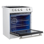 FORNO 2-Piece White Kitchen Bundle - 30" Induction Range and 31" Bottom Freezer Refrigerator - BonPrix Électroménagers