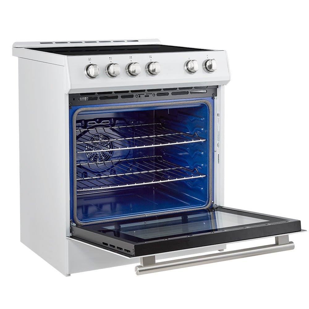 FORNO 2-Piece White Kitchen Bundle - 30" Induction Range and 31" Bottom Freezer Refrigerator - BonPrix Électroménagers