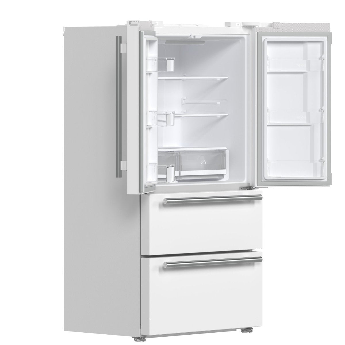 FORNO 2-Piece White Kitchen Bundle - 30" Induction Range and 36" Bottom Freezer Refrigerator - BonPrix Électroménagers