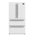 FORNO 2-Piece White Kitchen Bundle - 30" Induction Range and 36" Bottom Freezer Refrigerator - BonPrix Électroménagers