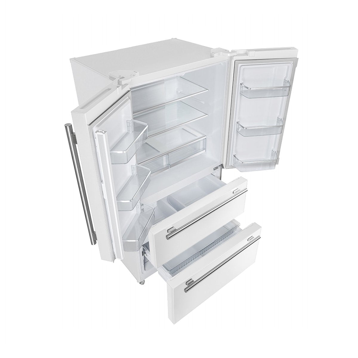 FORNO 2-Piece White Kitchen Bundle - 30" Induction Range and 36" Bottom Freezer Refrigerator - BonPrix Électroménagers