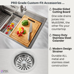 FORNO ACQUA 33 in. Drop-In/Undermount 3-Level Workstation Sink with Waterfall Faucet & Glass Rinser - BonPrix Électroménagers