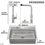 FORNO ACQUA 33 in. Drop-In/Undermount 3-Level Workstation Sink with Waterfall Faucet & Glass Rinser - BonPrix Électroménagers