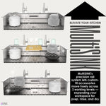FORNO ACQUA 45 in. Drop-In/Undermount 3-Level Workstation Sink with Two Faucets & Glass Rinser - BonPrix Électroménagers