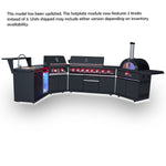 Forno All’Aperto 99,600 BTU Outdoor Kitchen, 5 Burners, Infrared Burners, Side Burner, Black Sintered Stone Countertops, Gas Pizza Oven, Sink Module, Bar & Beverage Center - BonPrix Électroménagers