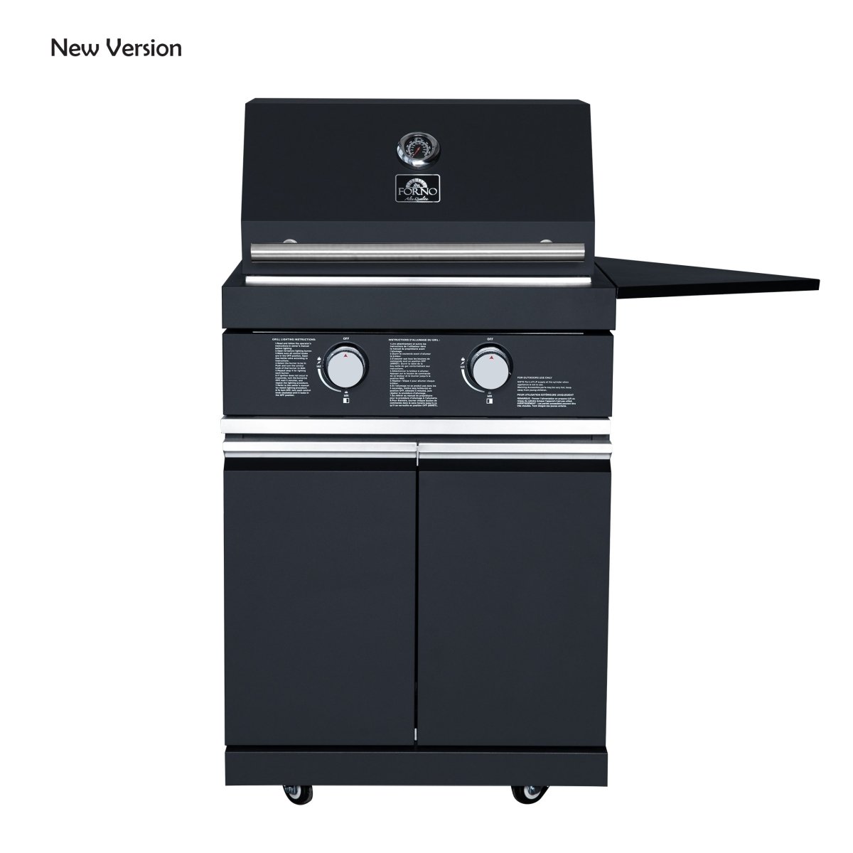 Forno All’Aperto 99,600 BTU Outdoor Kitchen, 5 Burners, Infrared Burners, Side Burner, Black Sintered Stone Countertops, Gas Pizza Oven, Sink Module, Bar & Beverage Center - BonPrix Électroménagers